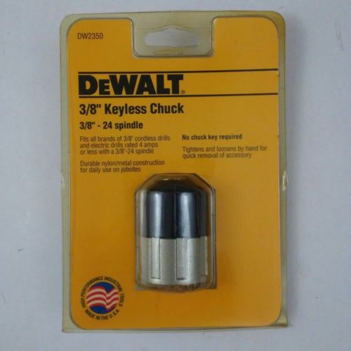Dewalt DW2350 Keyless Drill Chuck 3/8 - 24 Spindle NOS Sealed 1992