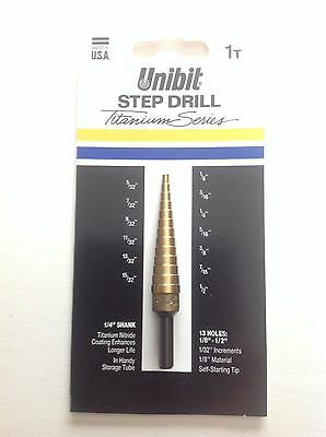 Unibit 1T TITANIUM Step Drill, 13 Drills in One, New Old Stock