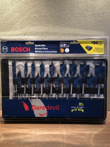 Bosch Daredevil High Carbon Steel Standard Spade Bit Set with Pouch (19-Piece)