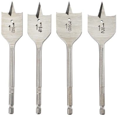 Steel Large Diameter Spade Bit Set 4 Pc