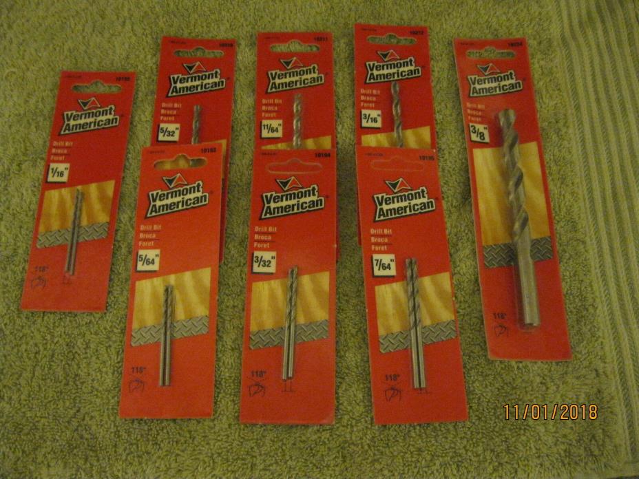 Vermont American Drill bits ~ 8 pieces
