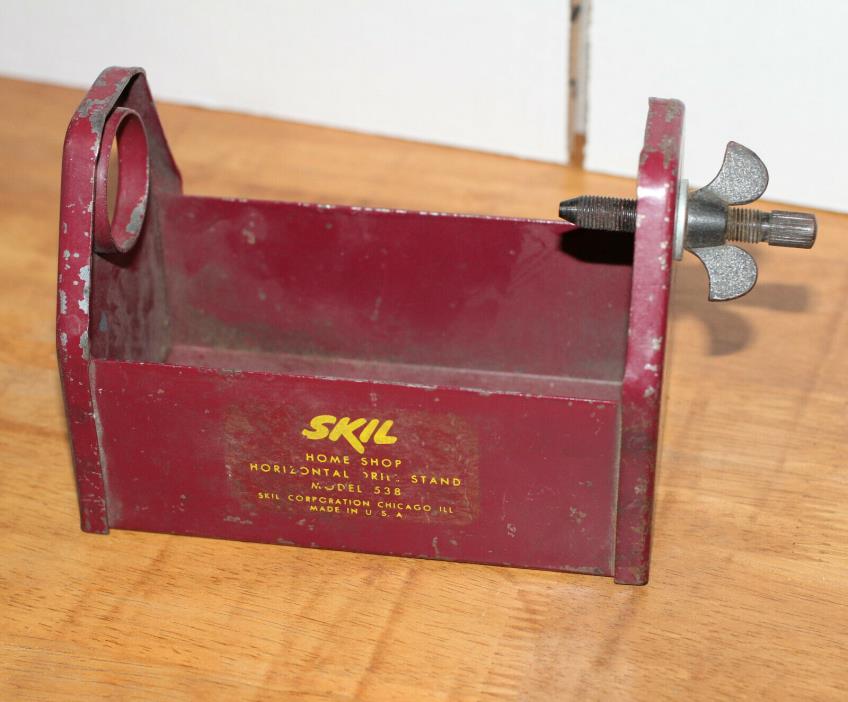 RARE 1960's SKIL DRILL PRESS STAND MODEL 538 TOOLBOX 6.5