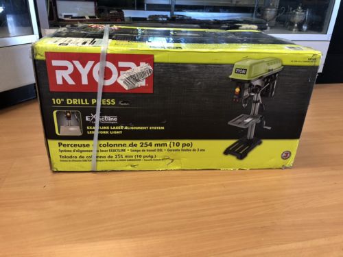 Ryobi Drill Press Laser Drilling LED Light Table Swivels Garage Bench