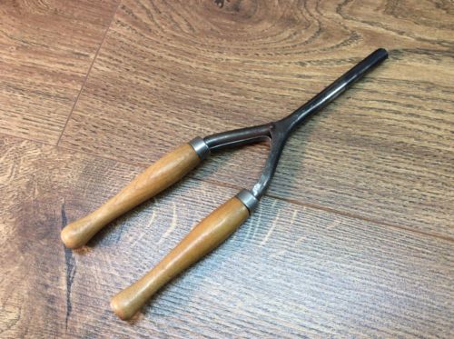 Vintage Stovetop Curling Iron Steel And Wood Handles A2