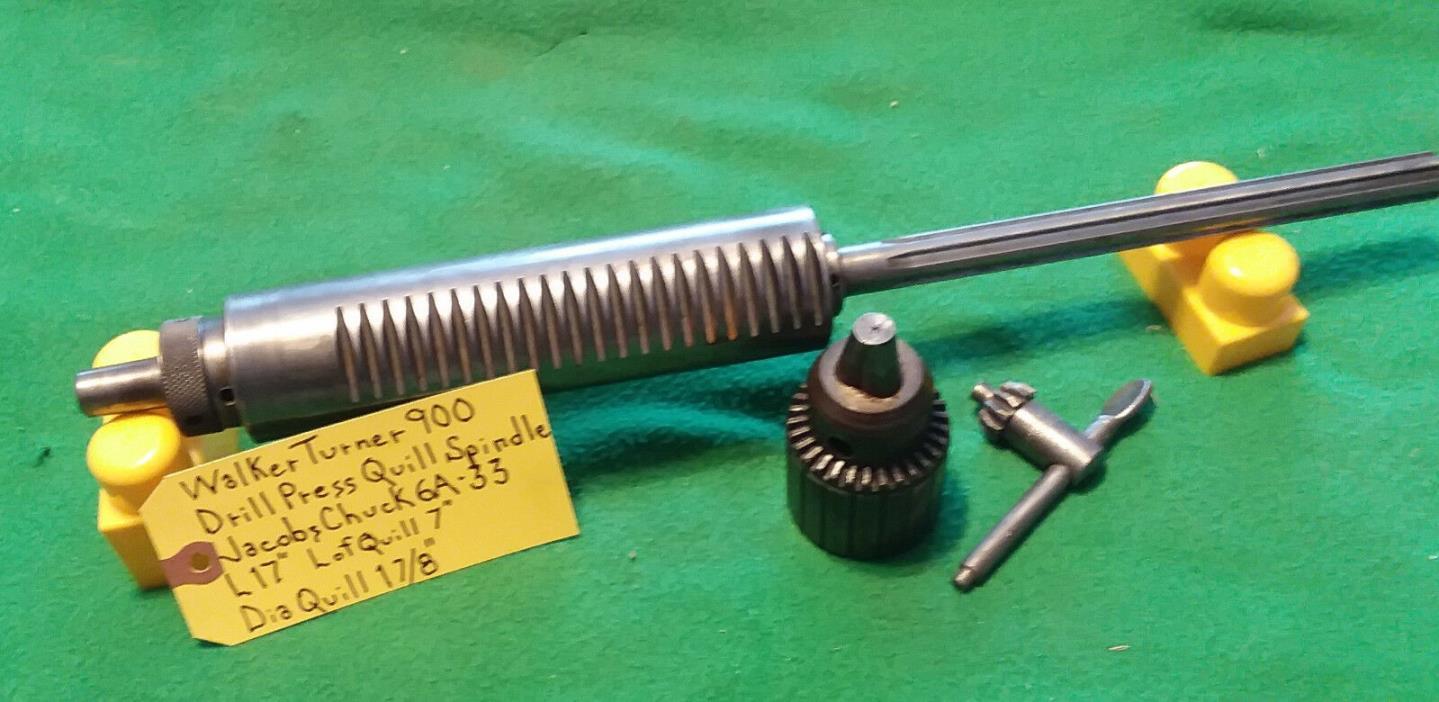 Walker Turner 900 Drill Press Quill  Spindle  Jacobs Chuck 6A-33