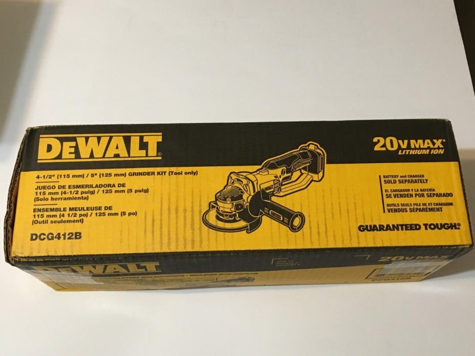 DEWALT 4.5-in 20-volt Cordless Angle Grinder(TOOL ONLY)  DCG412B    BRAND NEW!!!