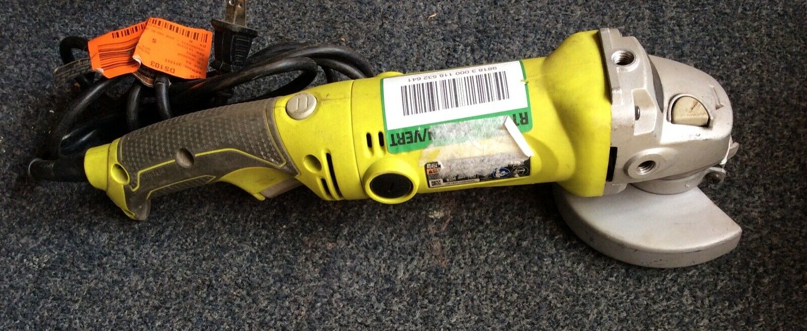 Ryobi  Corded 4-1/2 in. Angle Grinder 7.5 amp LIGHTLY USED, WORKS PERFECT!