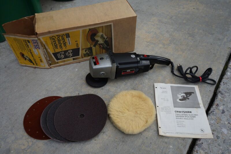 Vintage Sears Craftsman 1158 Sander / Polisher Grinder 2-Speed 4600RPM *HANDLE*