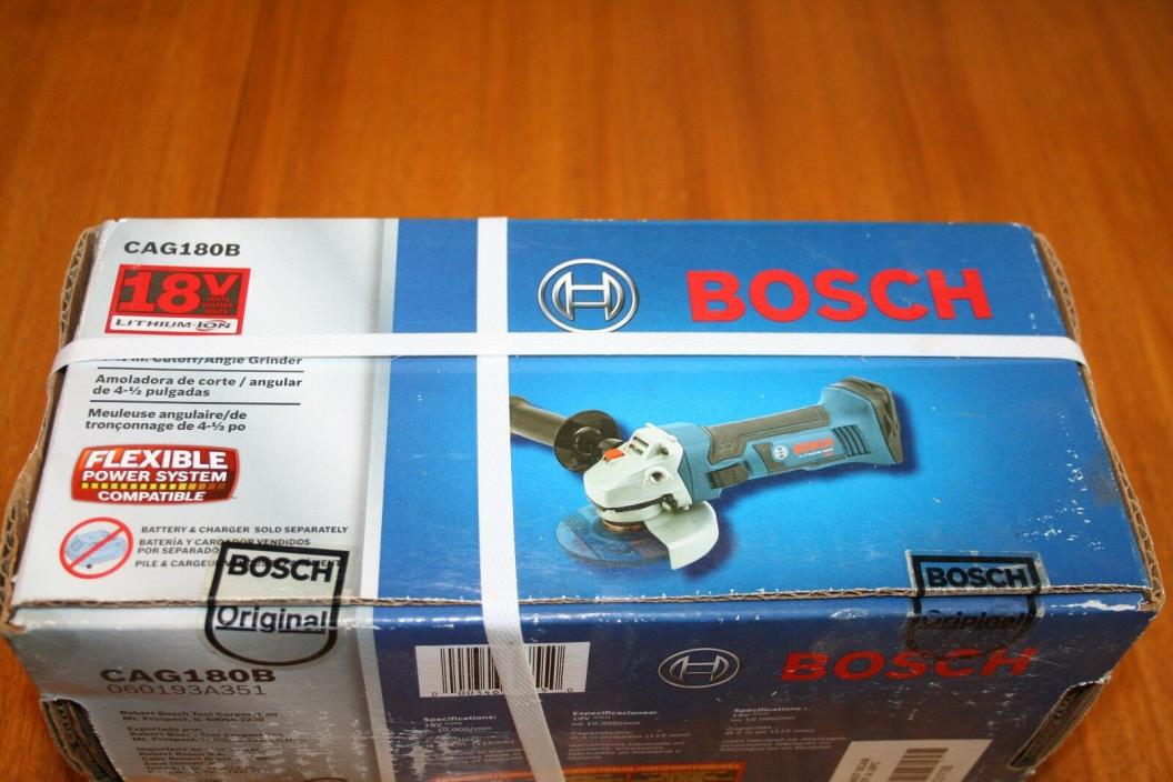 BOSCH 4.5-in,18-Volt CORDLESS ANGLE GRINDER CAG180B (Bare Tool Only) NEW IN BOX