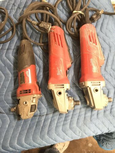Milwaukee 11 Amp and 7.5 Amp Corded 4-1/2 Angle Grinder Lot!  All Power on/run!