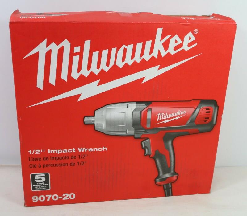 Milwaukee 9070-20 1/2-Inch Impact Wrench with Rocker Switch & Detent Pin Socket