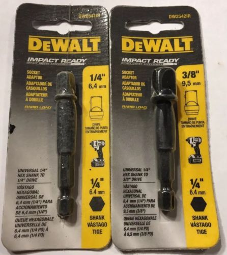 DeWalt DW2541IR & DW2542IR Socket Adapters ¼ Hex shank to ¼” and 3/8” Drives