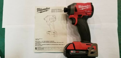 Milwaukee M18 Fuel 1/4' Hex Impact Driver 2853- 20 And (1) 2.0 Battery