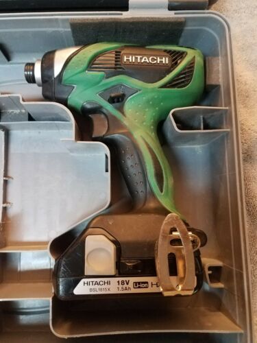 Hitachi 18 Volt Cordless Impact Driver Wh18dsal with case and one battery.