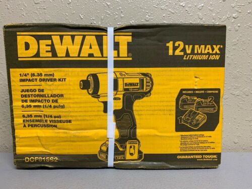 DEWALT DCF815S2 1/4-Inch 12 Volt Max 12V Cordless Impact Driver Kit  (new)