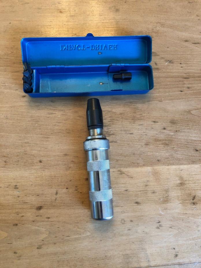 Vintage Impact Driver with Metal Case 4 Bits and 3/8