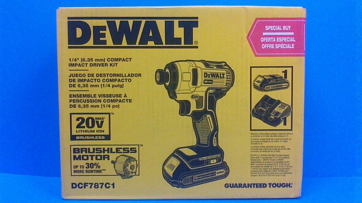 DeWalt Hex Cordless Brushless Impact Driver Kit Model# DCF787C1