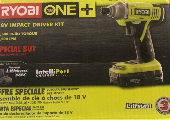 Ryobi P1870 18V ONE+ Lithium-ion Impact Driver Kit P234G Battery  and  Charger