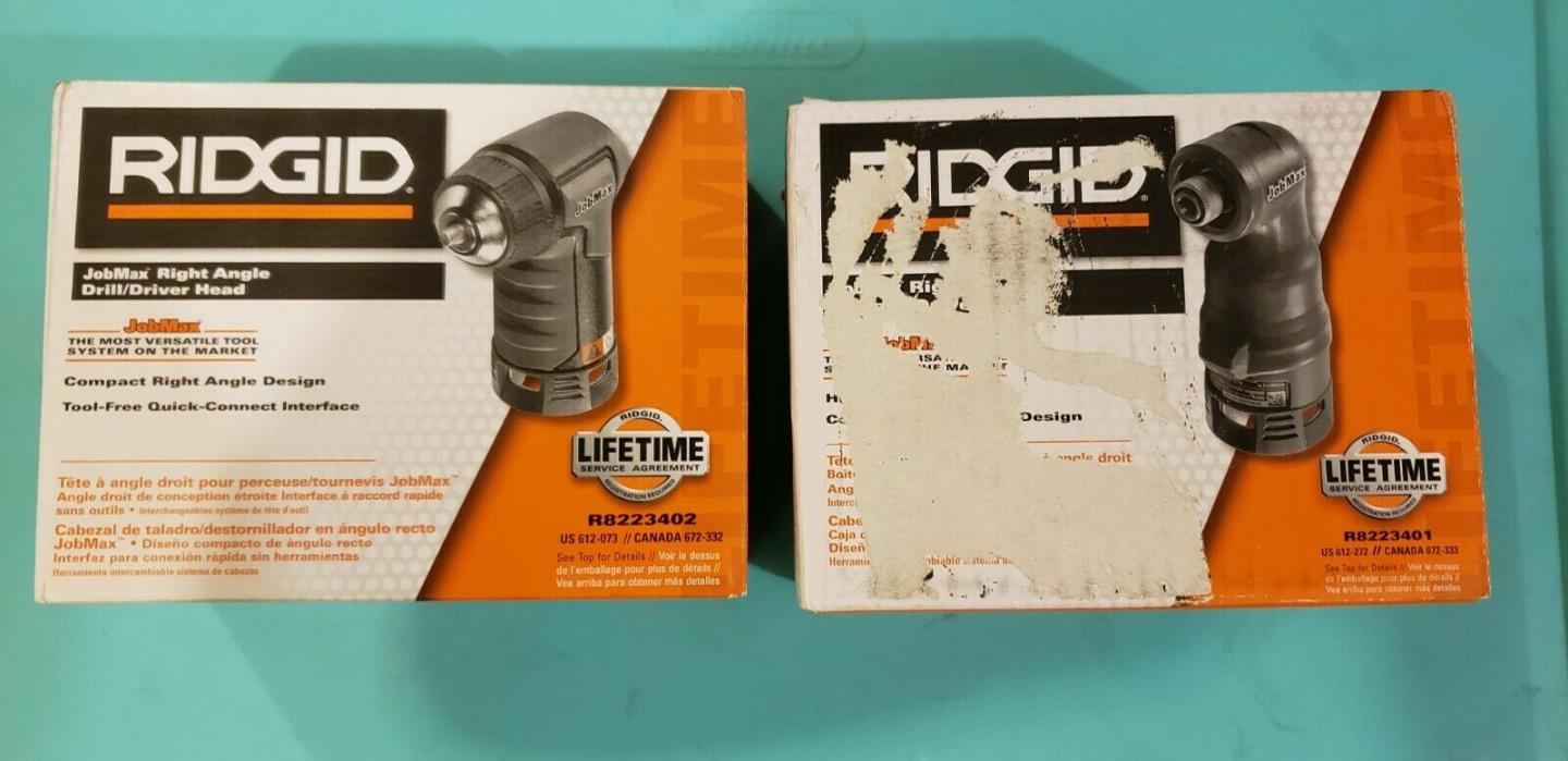 Ridgid jobmax combo kit . R/H angle 3/8 drill/driver , R/H angle impact driver.