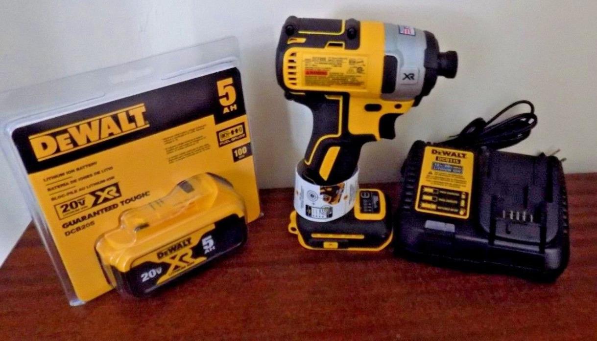 DEWALT 20V MAX XR Brusthless DCF888B Blue Tooth, 1 DCB205B, 1 DCB115B