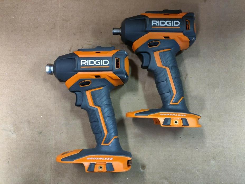 Two Ridgid R86038 GEN5X BRUSHLESS Impact Driver FOR PARTS REPAIR NOT WORKING