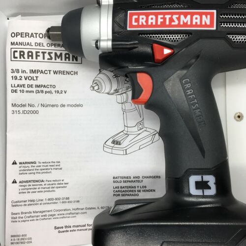 NEW C3 Craftsman 19.2v VOLT 3/8 Inch Impact Wrench Cordless Power Tool Free Ship