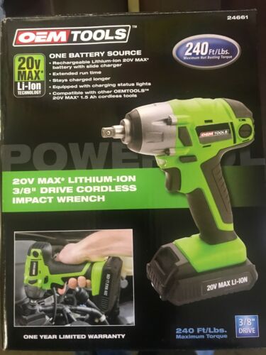 OEMTOOLS 24661 20V MAX Li-Ion 3/8 In. Drive Cordless Impact Wrench