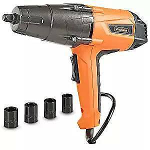 VonHaus 8.5 Amp 1/2-inch Electric Impact Wrench Set with Hog Ring Anvil and Carr