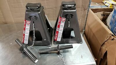 Gray 25TF Stands 2 Pk 25 Ton Lift Cap 20 In Max Lift H Pin Style Vehicle Stands