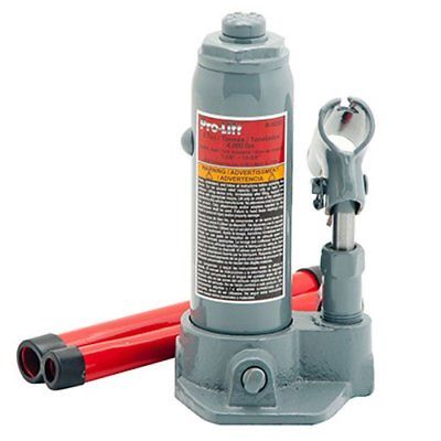 Pro-Lift B-002D Grey Hydraulic Bottle Jack - 2 Ton Capacity