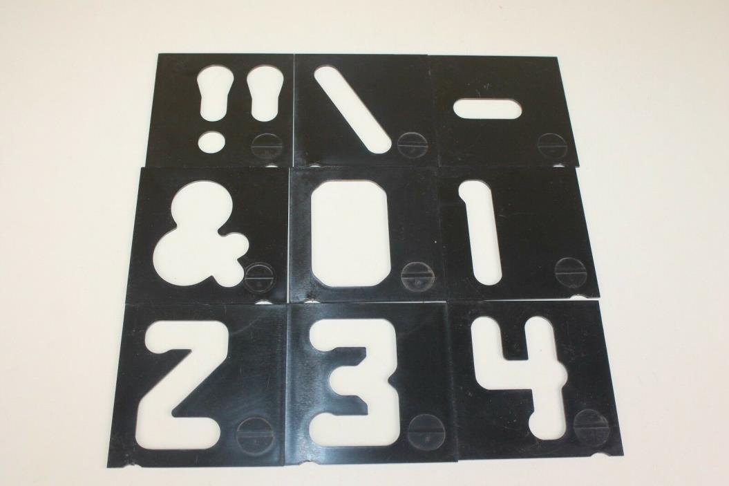 Router Stencil Numbers 0-9 & / ! - Templates 3.5