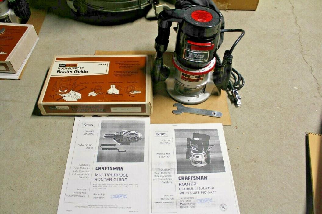Sears Craftsman 1-1/2HP Router with Lighted Base & Dust Collection Bag 315.17431