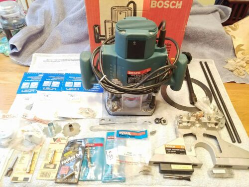 Bosch 1611 Plunge Router 3 HP Made In USA Multiple Accessories Included.