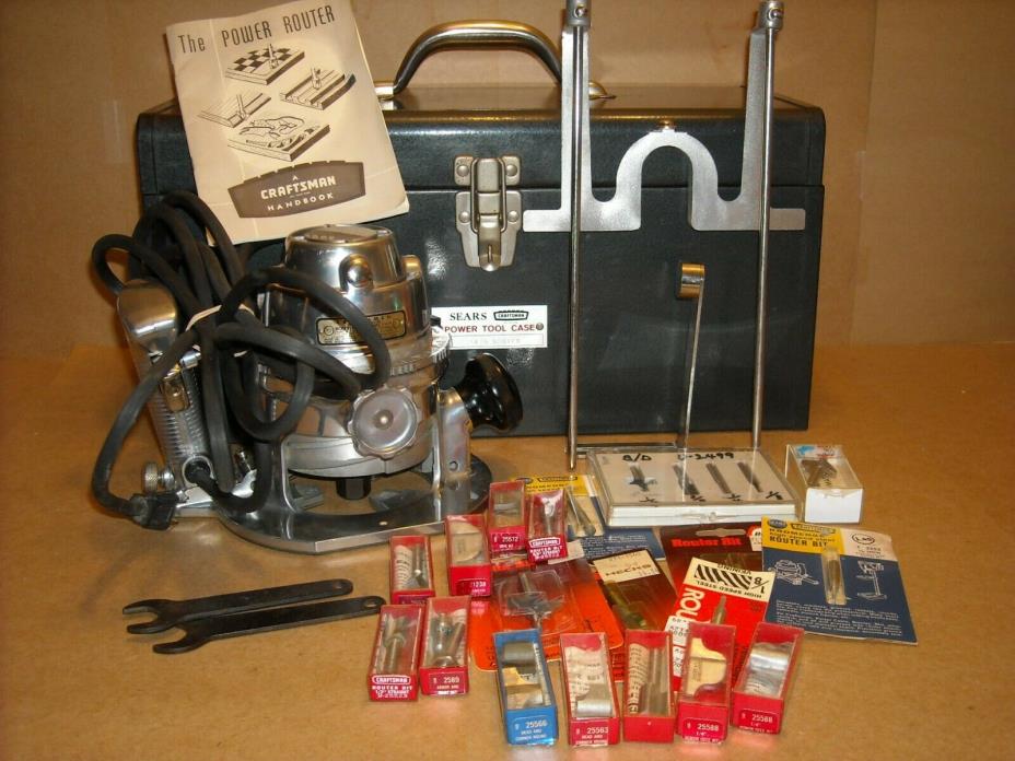 Vintage Craftsman Heavy Duty 315.25031 Router, 20+ Router Bits,Tool Box / Case