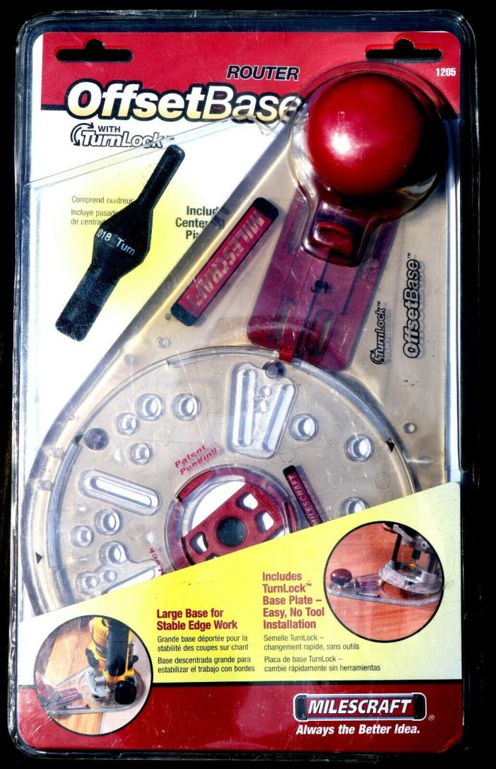 MILESCRAFT ROUTER OFFSET BASE ROUTING JIG TURNLOCK BIG SMALL CIRCLES NEW SEALED