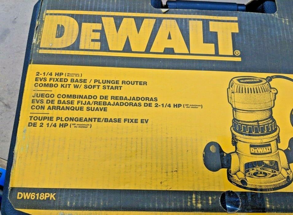 DEWALT Router Kit 2 1/4 HP 12 Amp Plunge and Fixed Base DW618PK