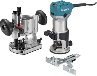 Makita Compact Router Kit Corded Plunge Base Variable Speed 6.5 Amp 1-1/4 HP