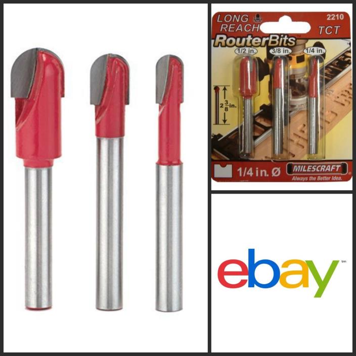Long Reach Router Bit Set For Sign Making Tungsten Carbide Tip 2 3/8 Inch Length