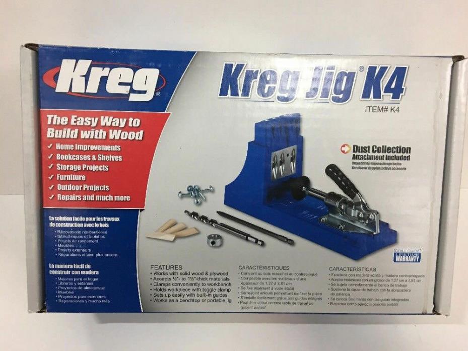 NEW Kreg Jig K4 Pocket Hole System Woodworking Tool System Kit