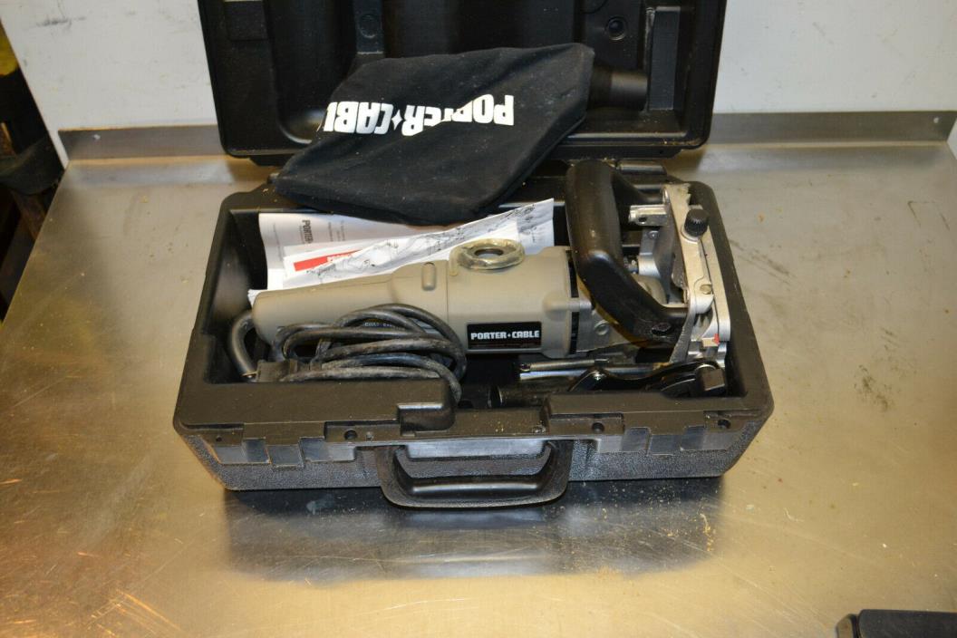 Porter Cable Model 557 7.5 Amp Plate Joiner (biscuit) kit with case clean nice