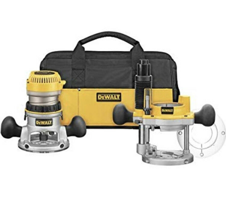 NEW DEWALT DW618PKB Corded Router Kit 12 Amp Fixed & Plunge Base FREE SHIPPING
