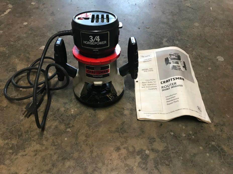 Vintage Sears Craftsman 315.17310 3/4 Horsepower HP 6 Amp Router 25000 RPM
