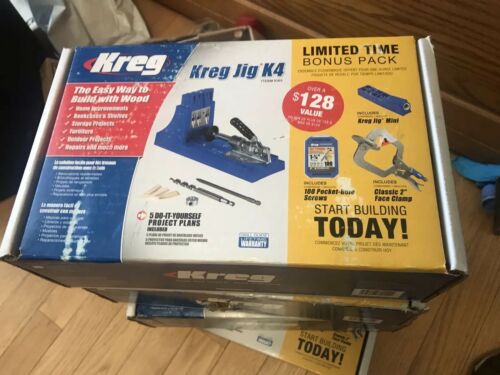 NEW IN BOX Kreg Jig K4 Pocket Hole System with LIMITED TIME BONUS PACK