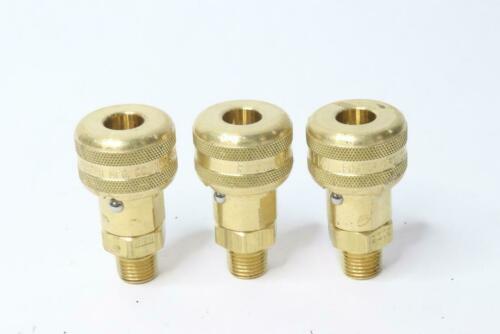 Pack of 3 Foster FM3103 Quick Coupler Air Hose Fittings Brass M MIL  1/4