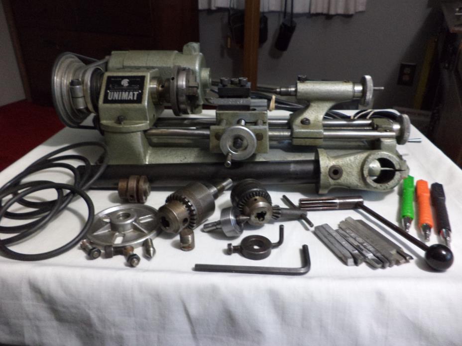 Unimat Watchmakers or Jewelers Lathe-Very Good Condition With Box & Attachments