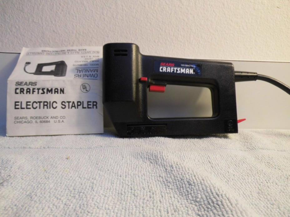 Craftsman Electric Stapler Model No. 193.684770 With Instructions