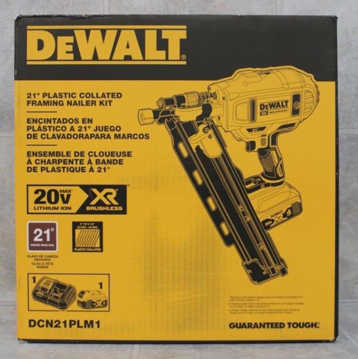 *NIB* DeWALT DCN21PLM1 20-Volt MAX Lithium-Ion 21° Cordless Framing Nailer Kit