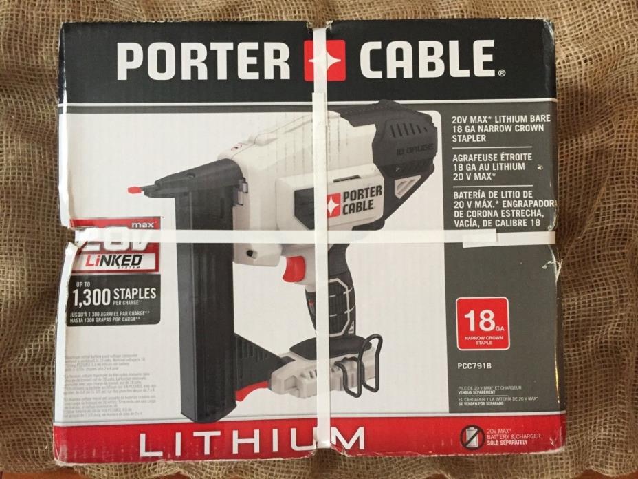 NEW IN BOX! Porter Cable 20V Max Lithium Bare 18 Ga. Narrow Crown Stapler