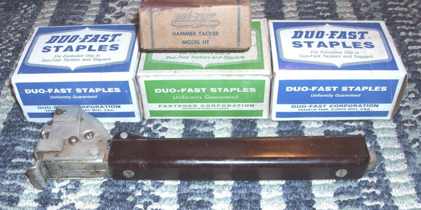 Duo-Fast Vintage RARE 1950's HAMMER TACKER MODEL: HT ORIGINAL BOX 12,000 STAPLES