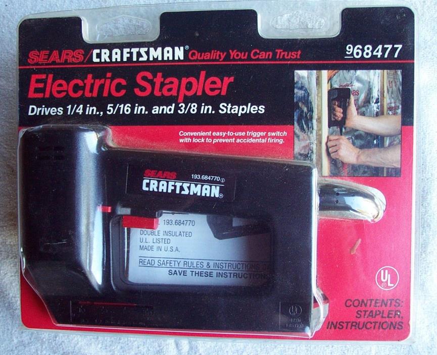 Vintage Sears/Craftsman ELECTRIC STAPLER Model 193.684770 New in Package